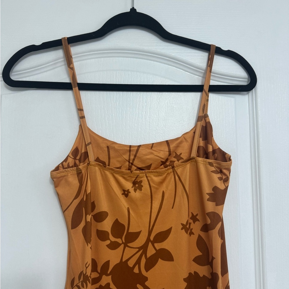Floral Brown Slip Dress - Picture 5 of 5